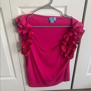 Target Fuchsia Ruffle Sleeve Blouse
21 inches long 17 inches wide